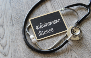 Doctor's stethoscope with an autoimmune diesease sign